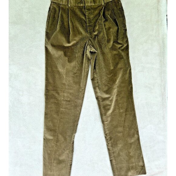 Corbin OTC Golden Brown Corduroy Pants Men Size 38 Unhemmed Pleated Front 48x37 - Picture 1 of 15